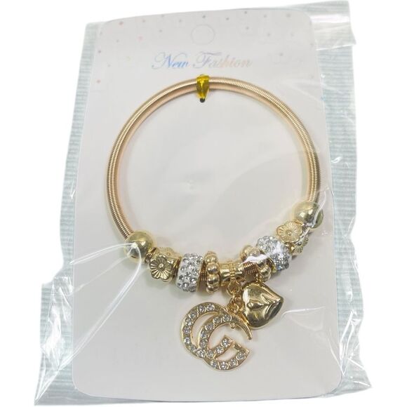 Fashion Gold and Silver GG Stretch Charm Bracelet - Picture 2 of 3